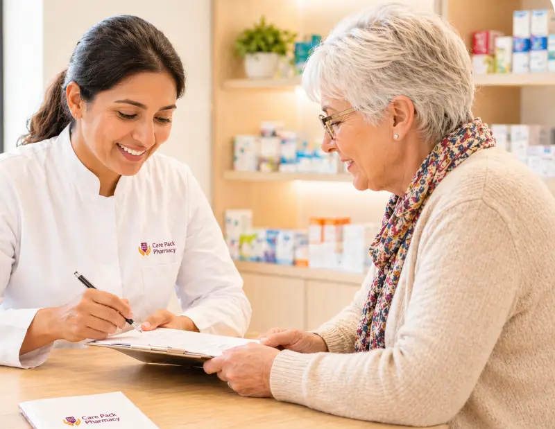 Female pharmacist with folded arms